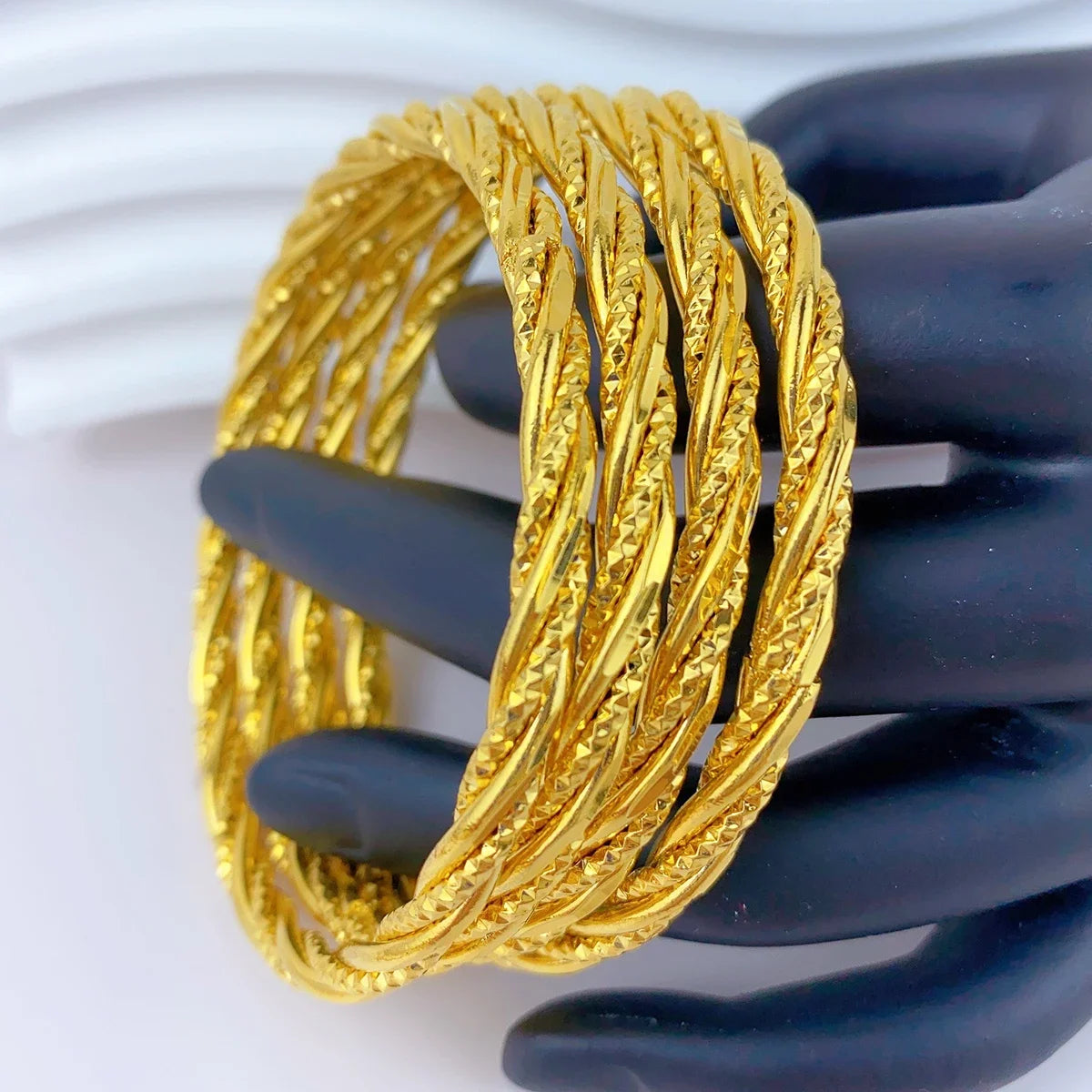 Braccialetto di lusso Dubai 24K Color oro per le donne bracciali africani brasiliani indiani gioielli firmati da sposa regali per feste 62mm