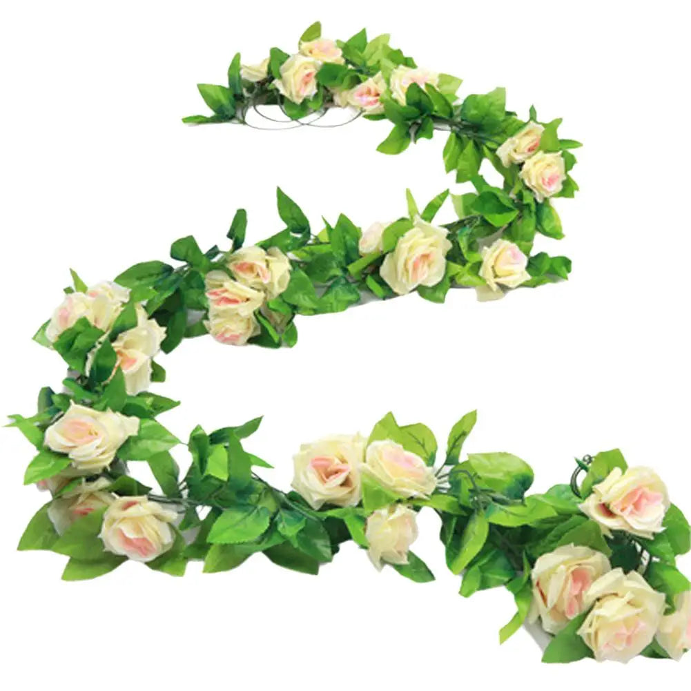 230cm Artificial Flowers Plants Rose Christmas Garland for Wedding Home indoor Outdoor Wall Decoration Garden Diy Birthday Party