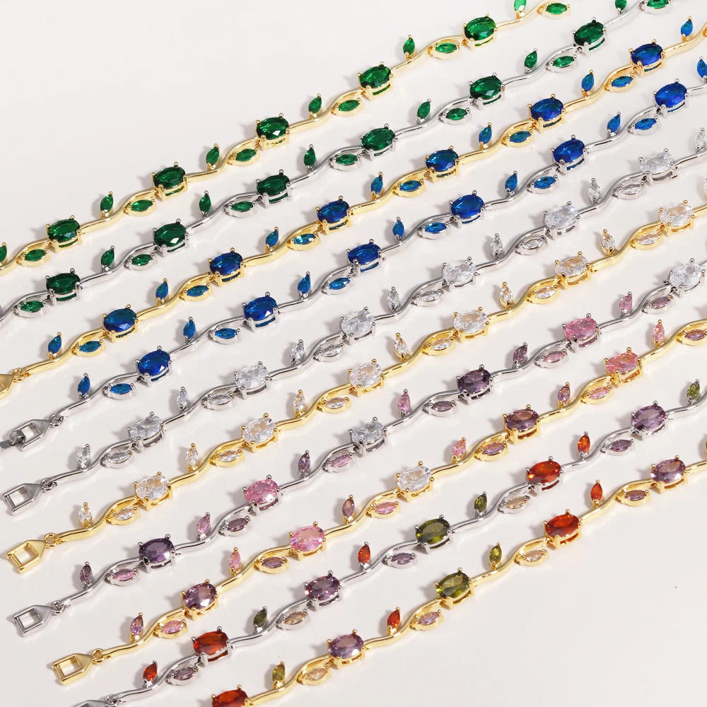 Braccialetti di gioielli da sposa per damigella d'onore da sposa in cristallo CZ con zirconi cubici di marca da donna, regalo per la mamma nel giorno del matrimonio