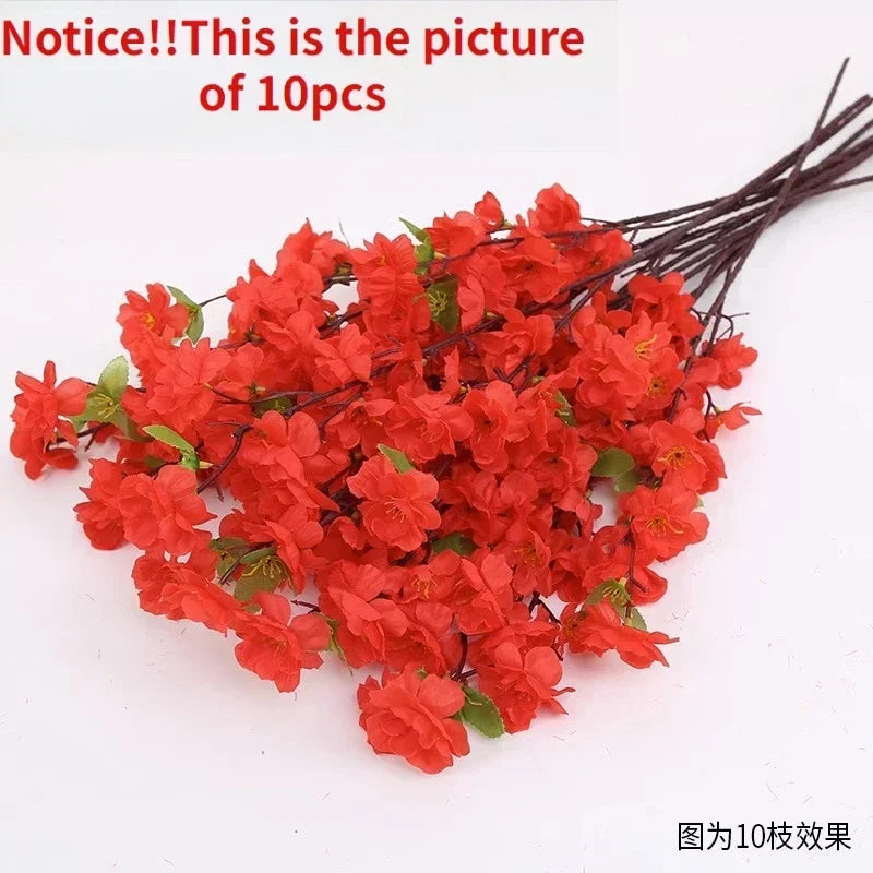 Artificial Peach Blossom 65cm Branch Spring Plum Cherry Blossom Silk Flower Tree Decoration Home Wedding DIY Decoration