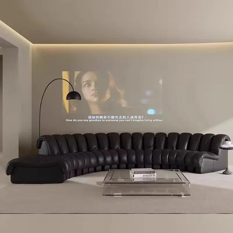 Modern minimalist serpentine modular sofa, suitable for villa living rooms and large apartments