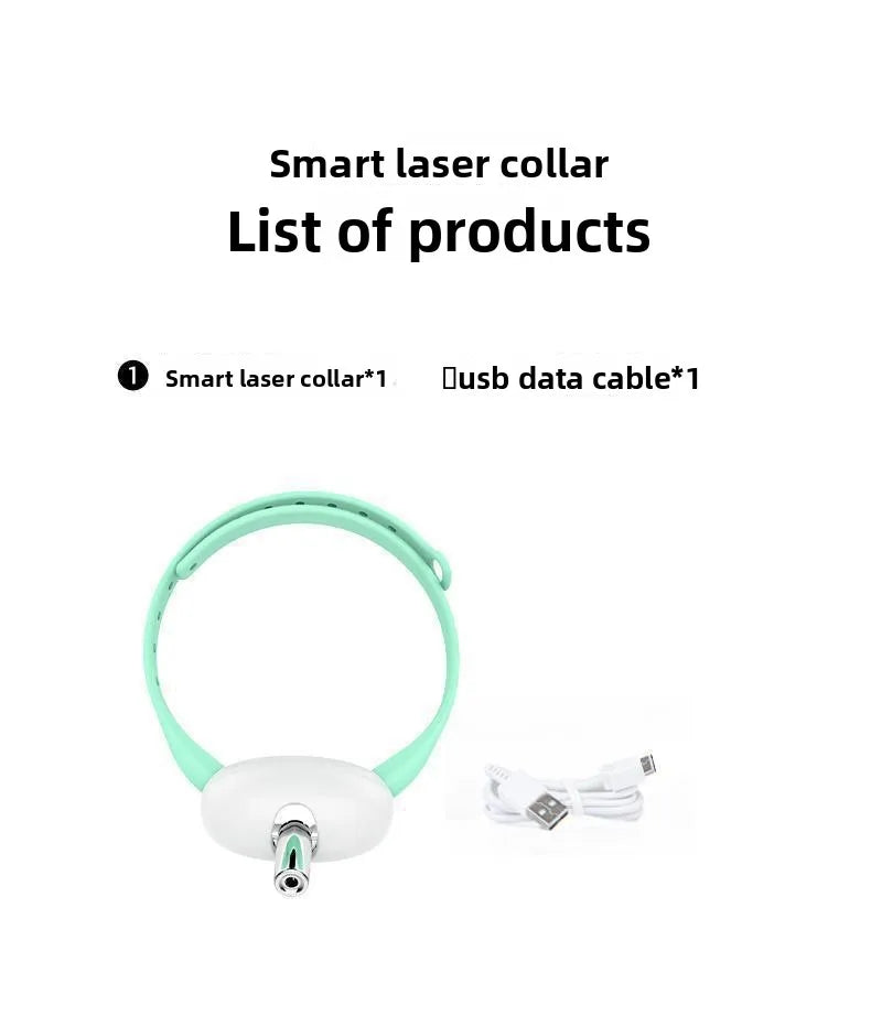 Adjustable Laser Cat Collar Interactive Toy Hands-Free Eye-Safe Red Light for Indoor Cats Dog Automatic Self-Play Toy