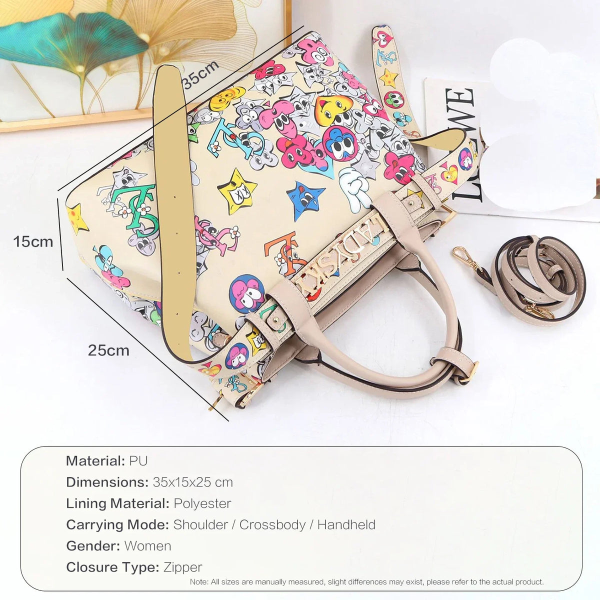 Borsa da Donna con Stampa Floreale, Grande Capacità, Lussuosa Borsa a Mano, Elegante Borsa a Tracolla, Accessorio Quotidiano per Outfit Femminili