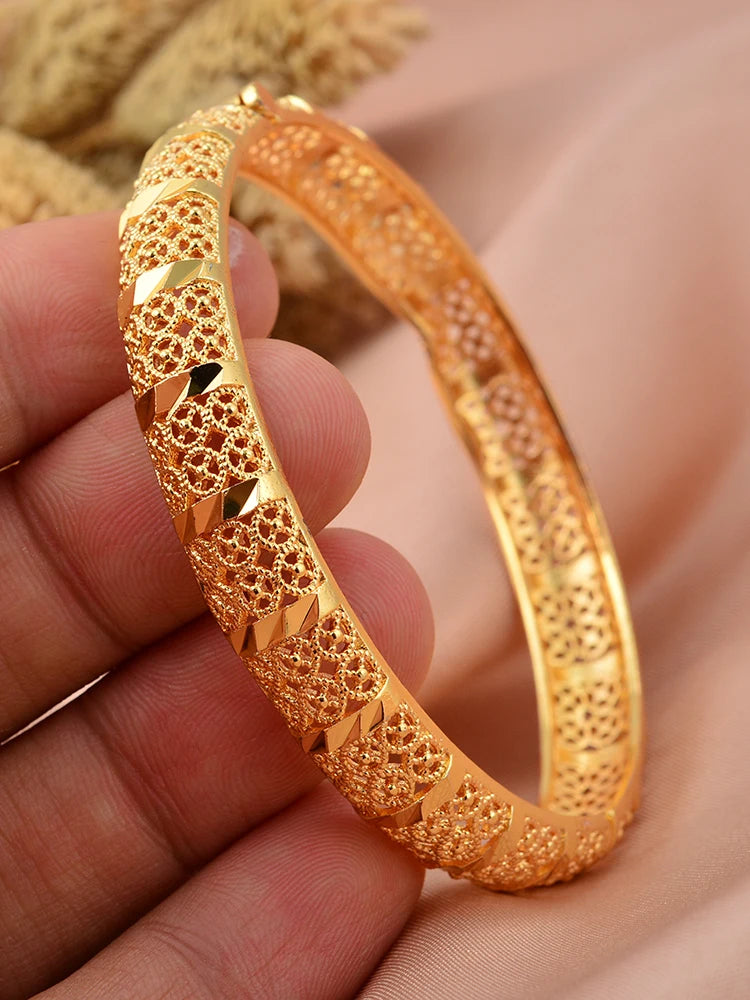 Bracciali color oro di Dubai per donne, bracciale etiope da sposa di Dubai, bracciale africano, gioielli arabi, bracciale con ciondoli dorati