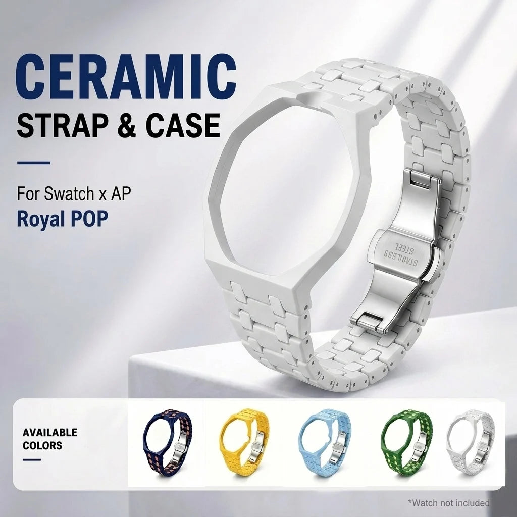 Kit di Modifica Leggero per Cinturino Orologio, Aggiornamento Bioceramico, Kit Cinturino e Cassa POP per Swatch X AP Royal Pocket