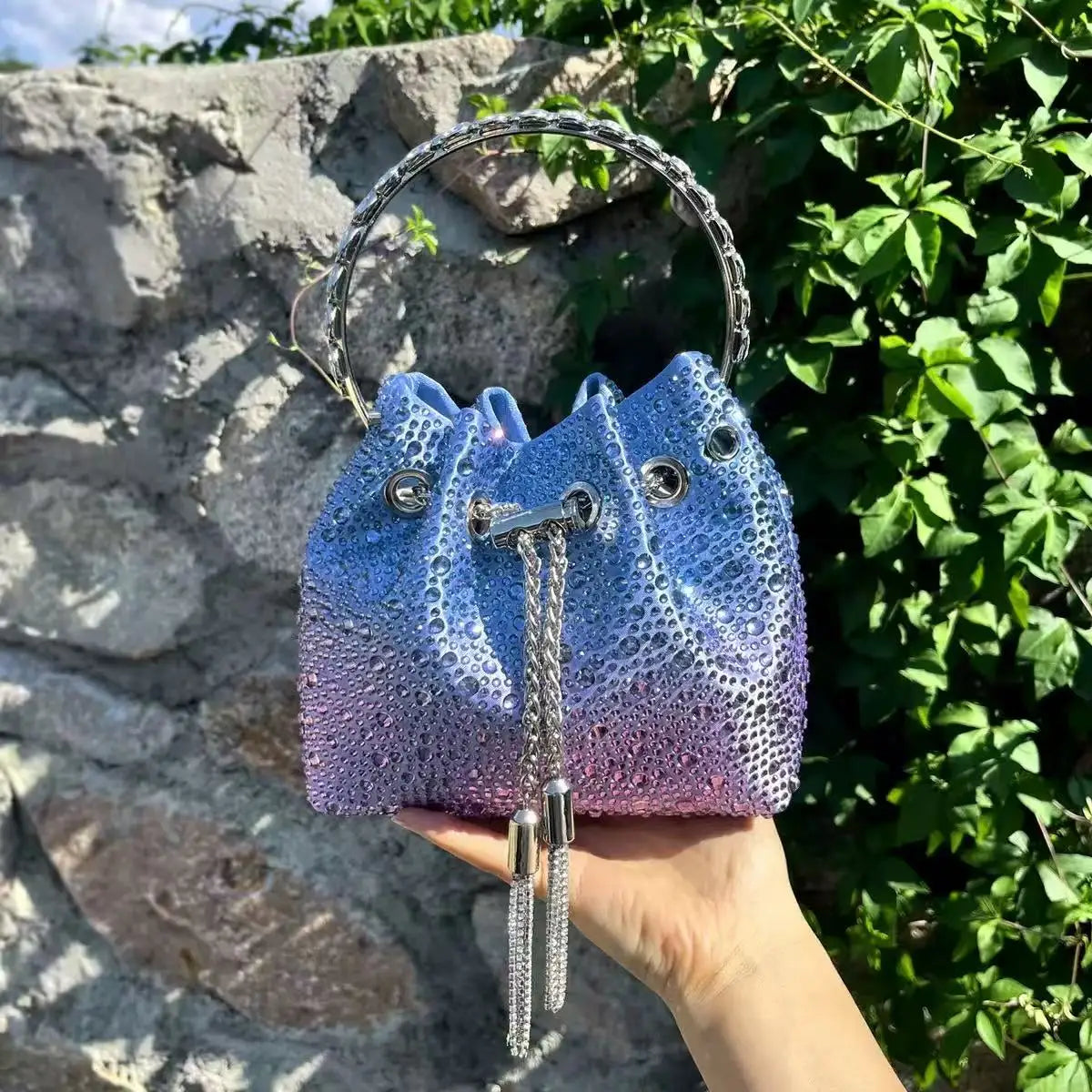 Borsa da donna di design di lusso Borsa con pochette con diamanti lucidi glitterati Borsa per banchetti per feste di nozze Borsa da sera con strass di cristallo
