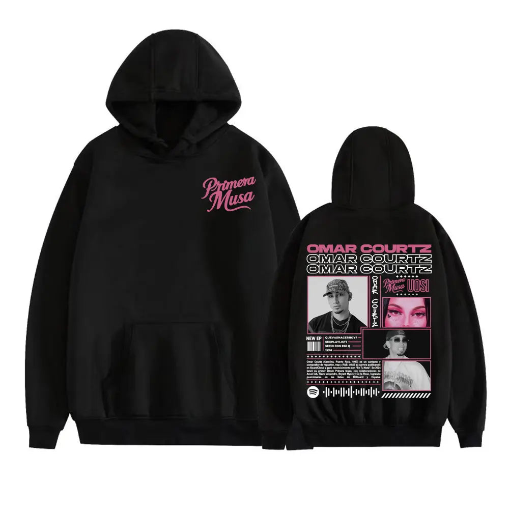 Omar Courtz Primera Musa Felpe con cappuccio grafiche Uomo Donna Abbigliamento Felpa moda Hip Hop Harajuku Felpa con cappuccio in pile casual Streetwear