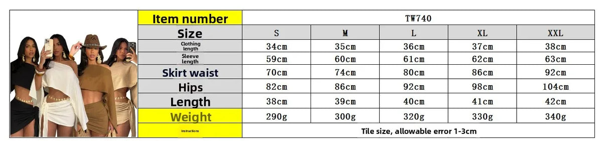 Completo estivo da donna per vacanze al mare: top traspirante con scollo laterale e spalle scoperte e gonna corta avvolgente a metà coscia