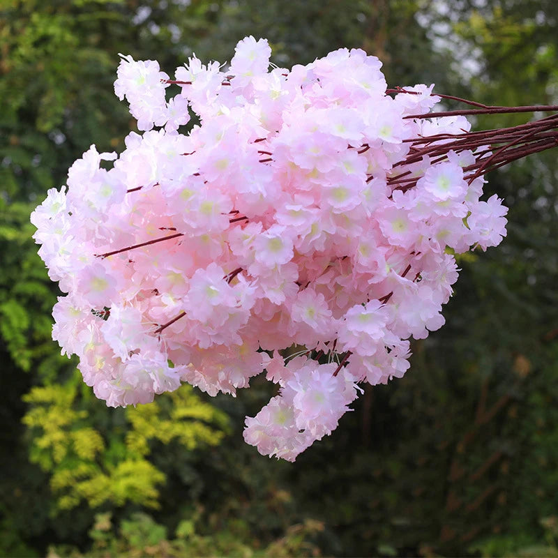 Artificial Cherry Branches Three Pronged Encrypted Peach Cherry Blossom Branch Wedding Arch Activity Living Room Home Decoration