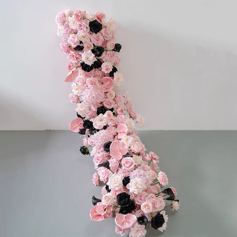 5D Luxury Artificial Flowers Wedding Decoration Table Long Runner Flower Row Floral Backdrop Arrangement Wall Arch Decor Props