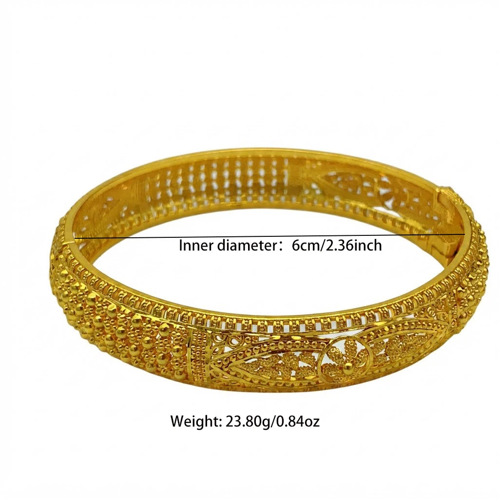 Bracciale di lusso in oro 24 carati di Dubai per donna, gioielli africani, bracciali indiani da matrimonio, bracciali cavi, regali per feste