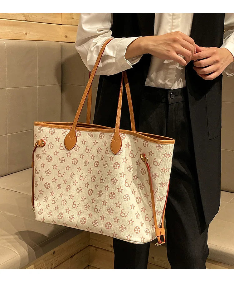 Elegante Borsa Fasciatoio in Pelle da Donna, Borsa a Tracolla Classica da Designer Parigino, Borsa a Spalla Grande Capacità da Donna, Popolare