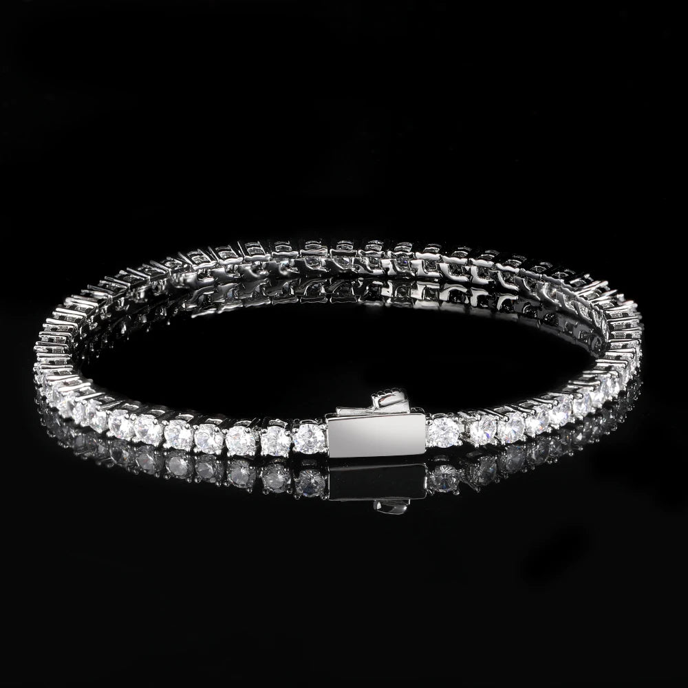 3mm 4mm 5mm 1 fila catena da tennis zircone bling materiale in rame collana hip hop uomo e donna gioielli ghiacciati nome inciso gratuito