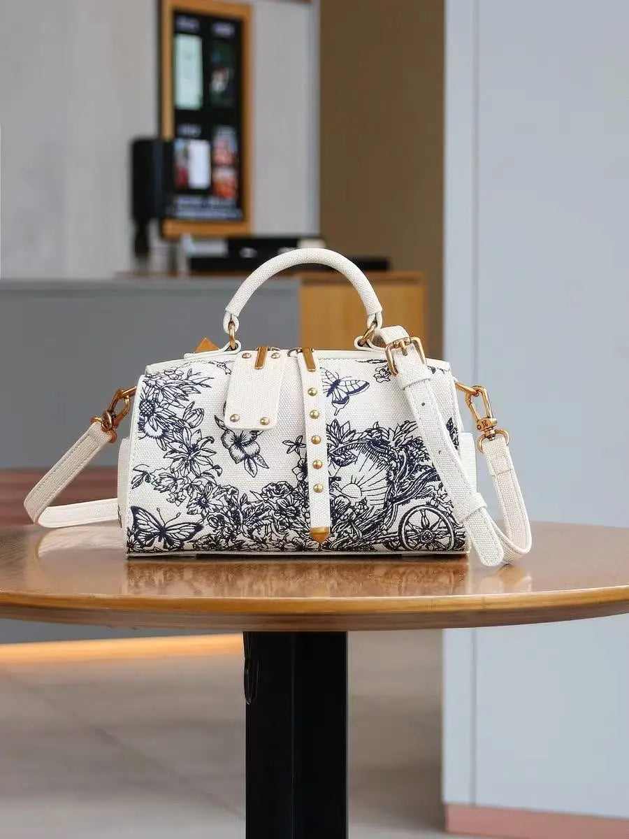 Borsa a Tracolla da Donna di Alta Qualità con Ricamo Floreale Testurizzato, Borsetta Elegante, Borsa a Spalla Femminile