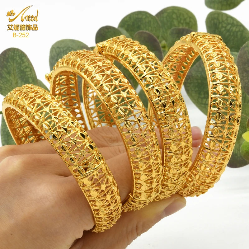 Braccialetti donna africana Dubai Color oro 24k bracciale gioielli indiani per le donne braccialetti arabi con ciondoli da sposa marchio di lusso