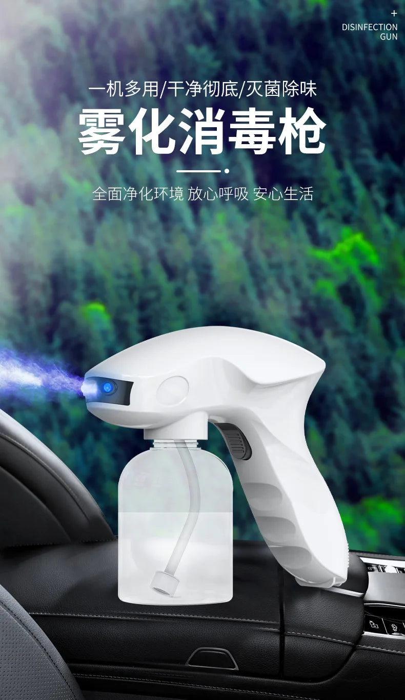 Shark Blue Light Spray Gun Wireless Nano Hair Gel Sprayer for Barber Households or Public Place Portable Disinfector