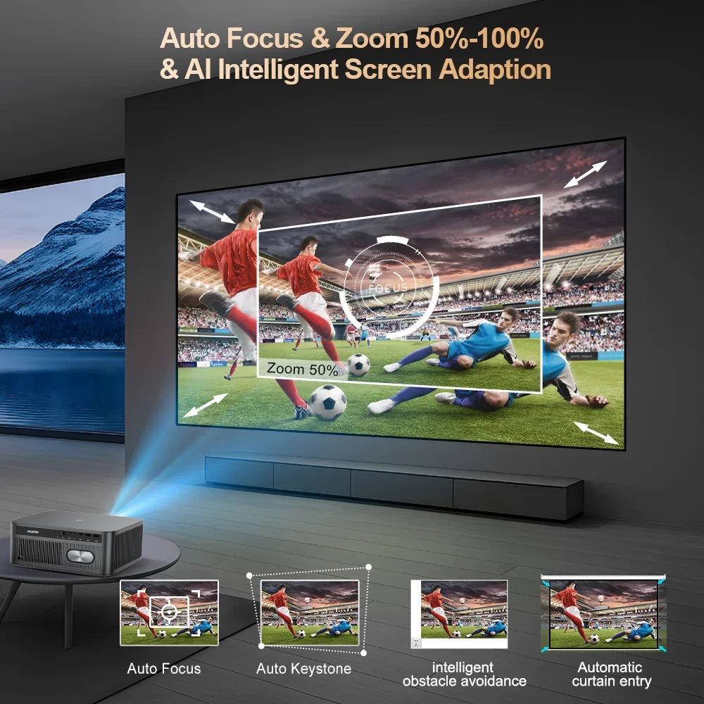  ThundeaL 4K TD98Pro 2G 32G Full HD 1080P Portable Projector Android WiFi 3D Video Projector Samrt TV Cinema Home Outdoor Game