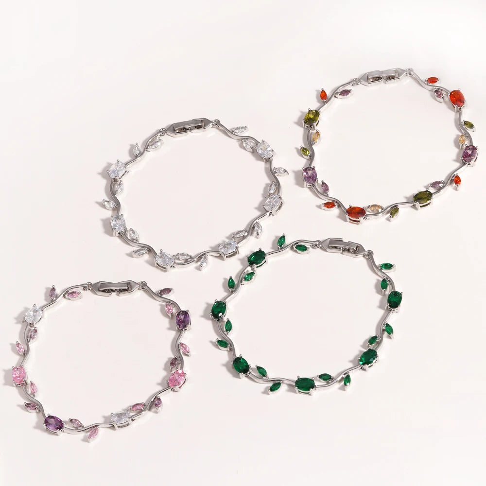 Braccialetti di gioielli da sposa per damigella d'onore da sposa in cristallo CZ con zirconi cubici di marca da donna, regalo per la mamma nel giorno del matrimonio