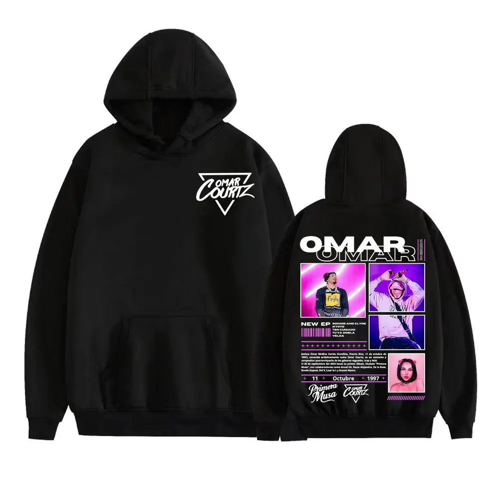 Omar Courtz Primera Musa Felpe con cappuccio grafiche Uomo Donna Abbigliamento Felpa moda Hip Hop Harajuku Felpa con cappuccio in pile casual Streetwear