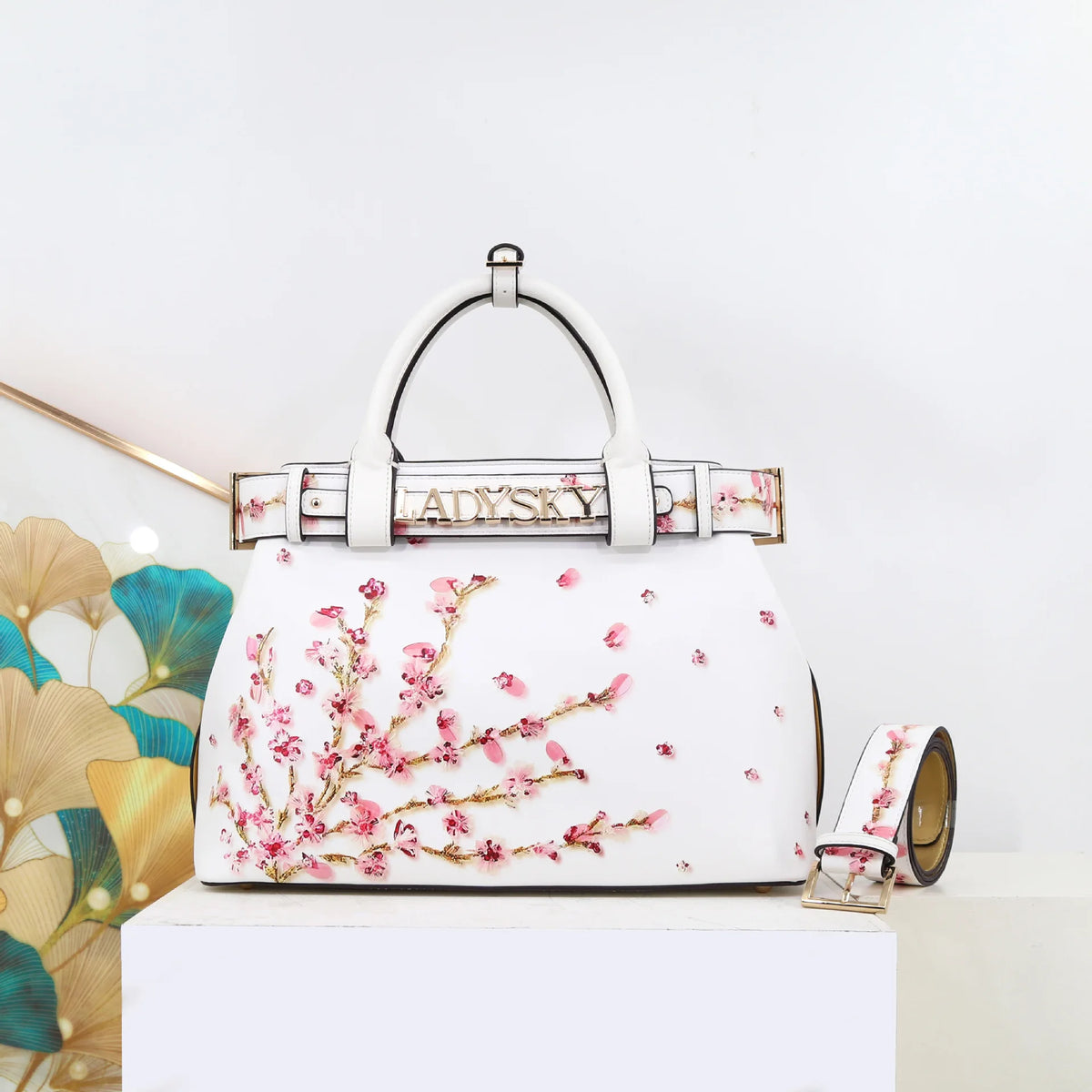 Borsa da Donna con Stampa Floreale, Grande Capacità, Lussuosa Borsa a Mano, Elegante Borsa a Tracolla, Accessorio Quotidiano per Outfit Femminili