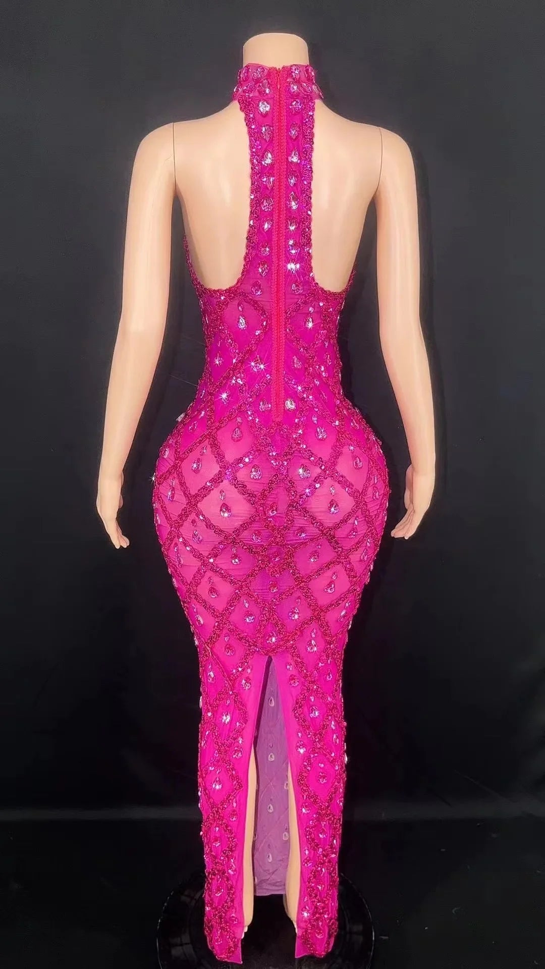 Celebrity Luxury Birthday Party Gown Singer Stage Wear abito da sera con diamanti in cristallo pieno d'argento scintillante di alta qualità