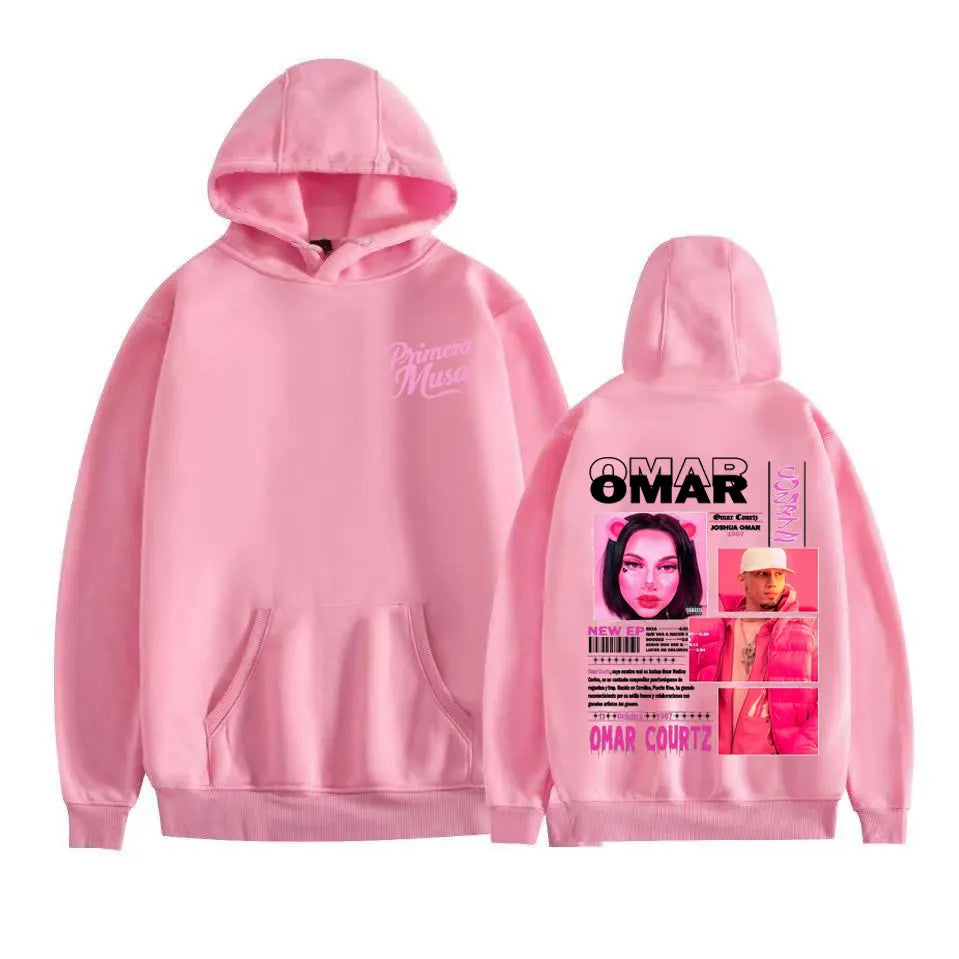 Omar Courtz Primera Musa Felpe con cappuccio grafiche Uomo Donna Abbigliamento Felpa moda Hip Hop Harajuku Felpa con cappuccio in pile casual Streetwear