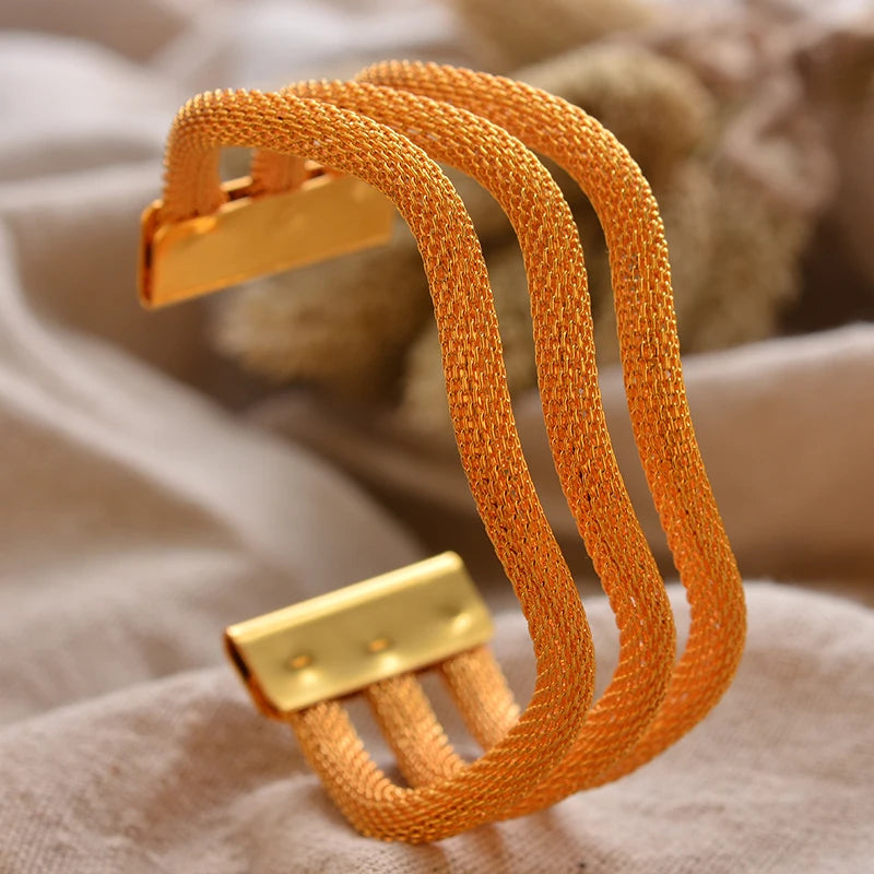 Bracciali Placcati Oro in Stile Dubai per Donne, Gioielli di Lusso per Matrimoni Arabi