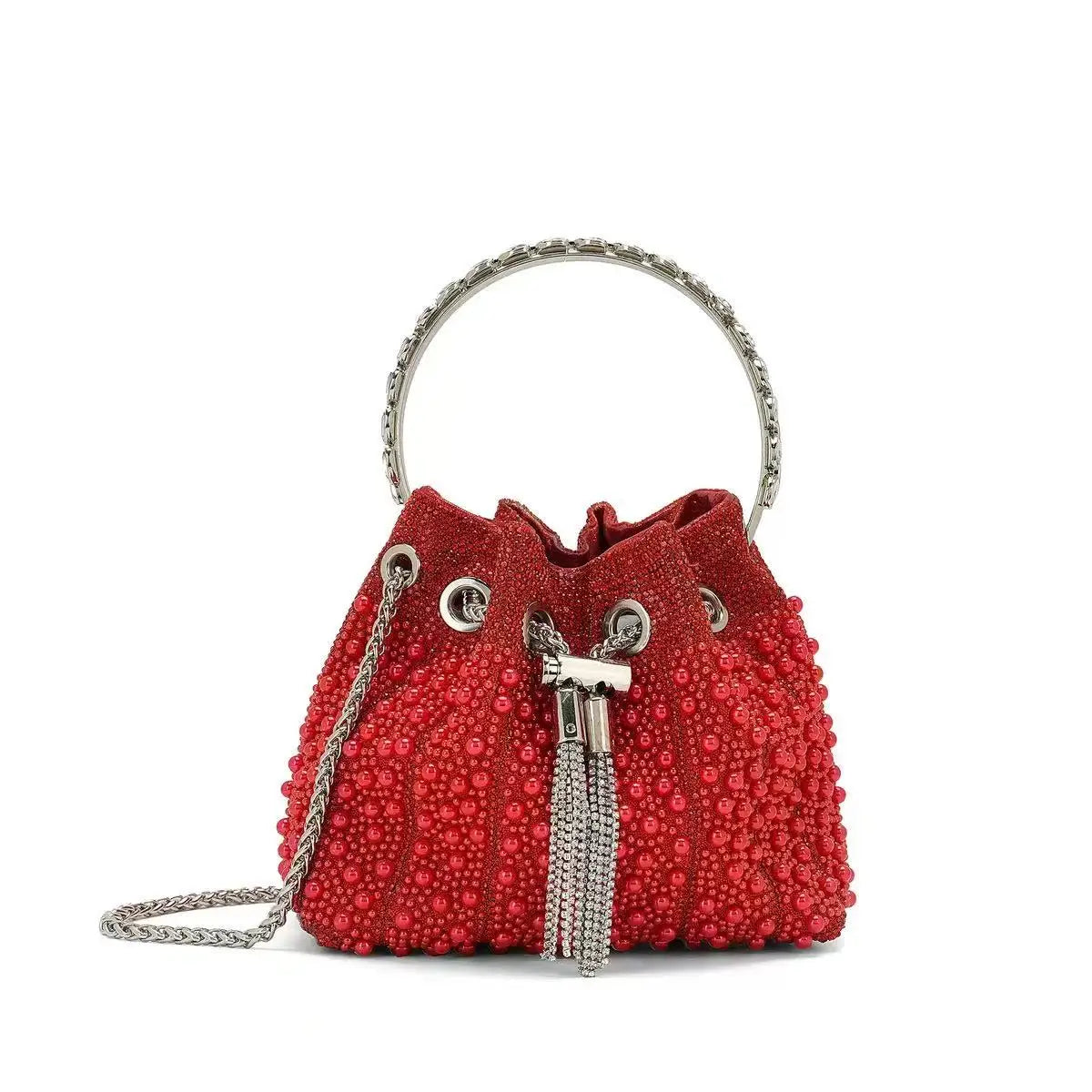 Borsa da donna di design di lusso Borsa con pochette con diamanti lucidi glitterati Borsa per banchetti per feste di nozze Borsa da sera con strass di cristallo