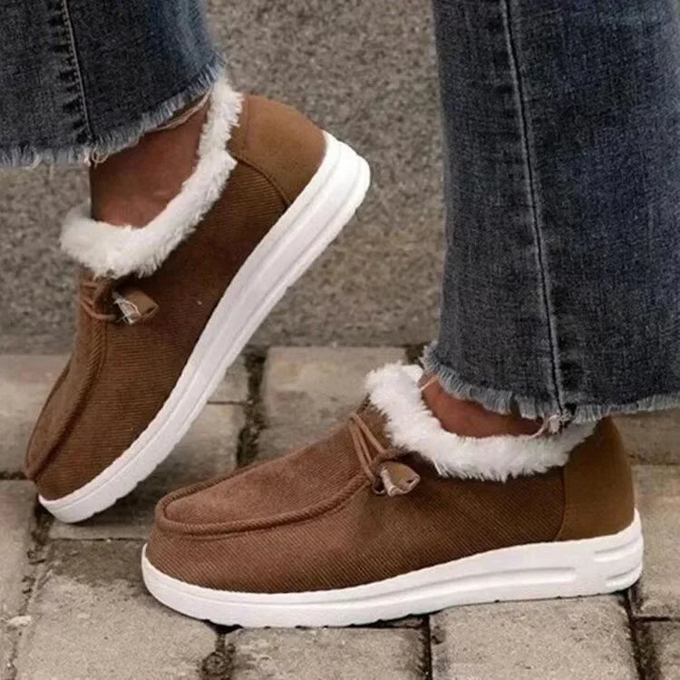 Mocassini caldi da donna inverno nuovi stivali da neve alla caviglia in peluche appartamenti scarpe casual in cotone da donna scarpe sportive con punta tonda solida da donna