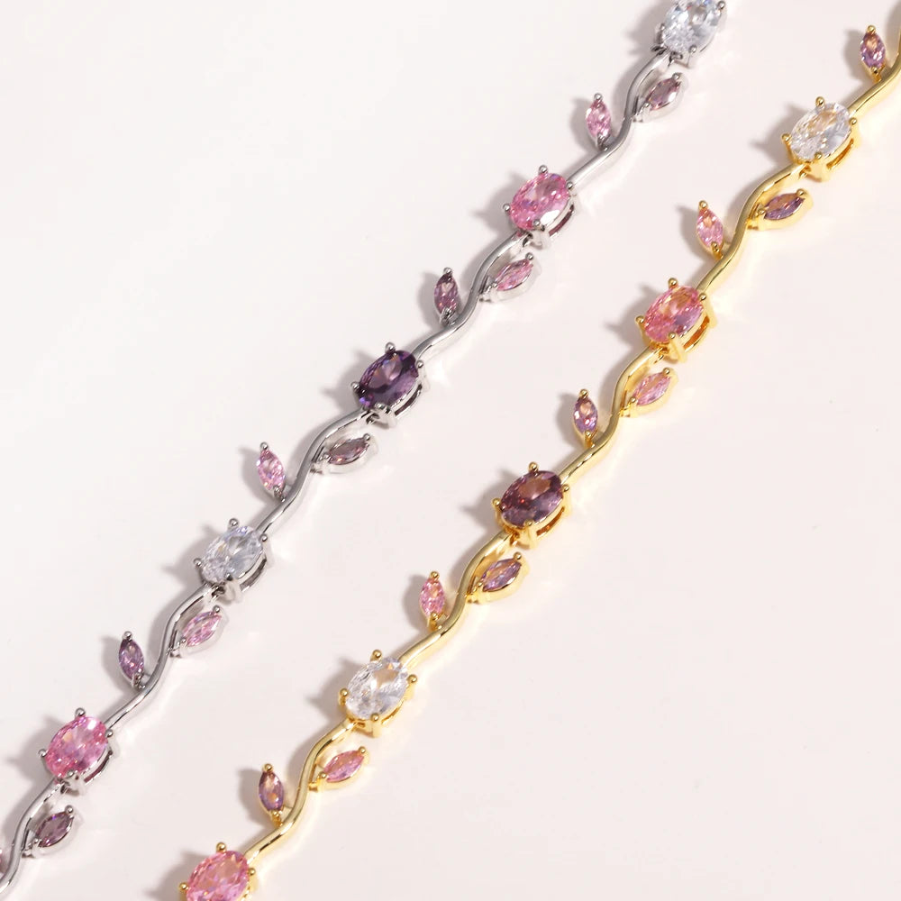 Braccialetti di gioielli da sposa per damigella d'onore da sposa in cristallo CZ con zirconi cubici di marca da donna, regalo per la mamma nel giorno del matrimonio