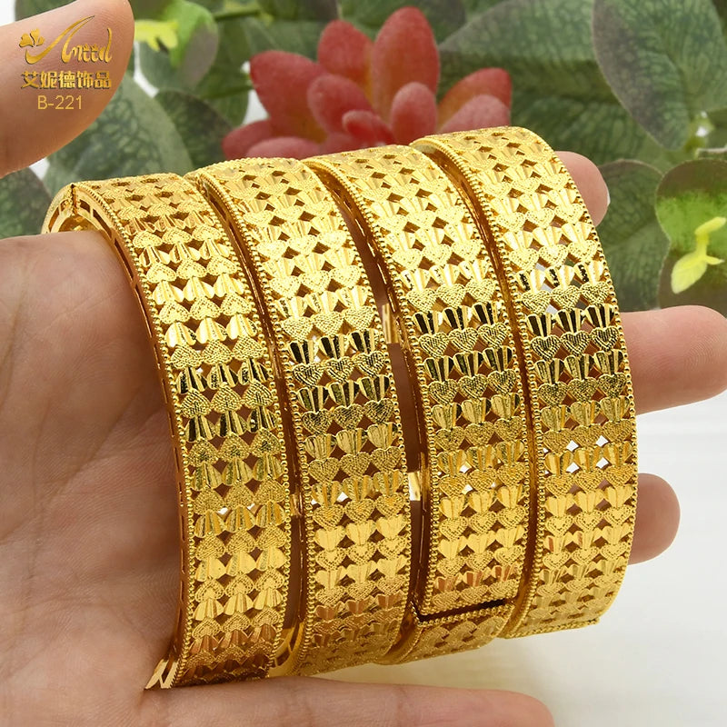 Braccialetti donna africana Dubai Color oro 24k bracciale gioielli indiani per le donne braccialetti arabi con ciondoli da sposa marchio di lusso