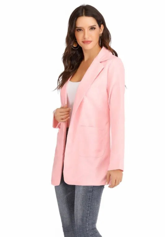 Blazer da Donna 2026 Nuovi Modelli a Maniche Lunghe Bianco Nero, Giacca Slim con Colletto a Risvolto, Blazer Femminile Q5596