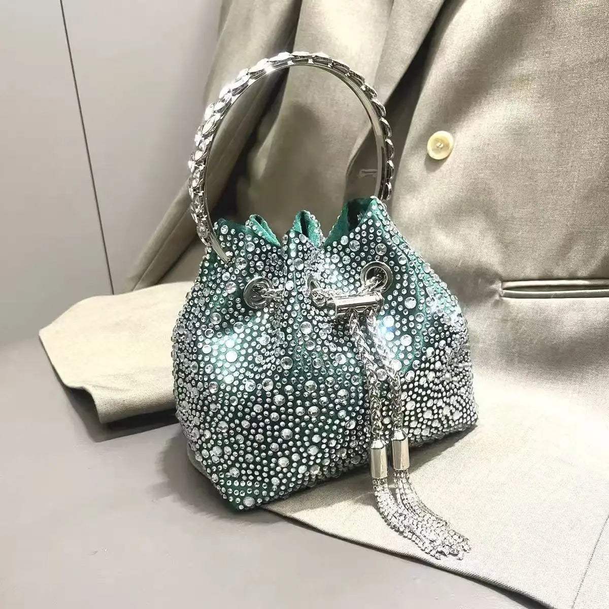 Borsa da donna di design di lusso Borsa con pochette con diamanti lucidi glitterati Borsa per banchetti per feste di nozze Borsa da sera con strass di cristallo