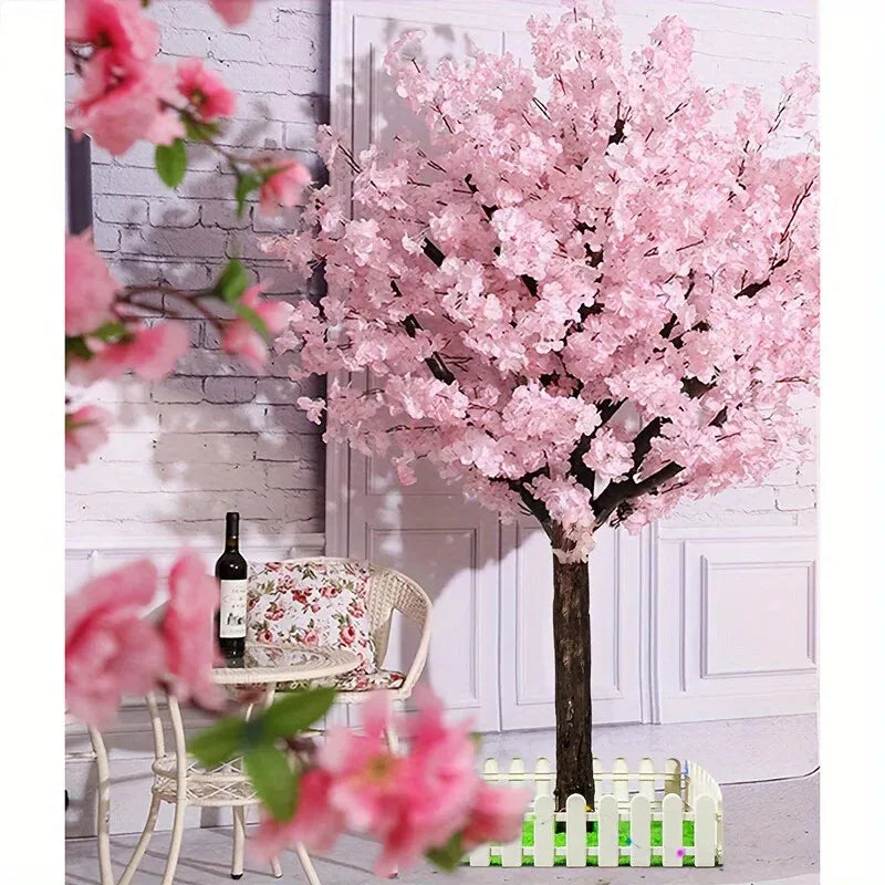 Albero di Ciliegio Artificiale Rosa 1,5m Fatto a Mano
