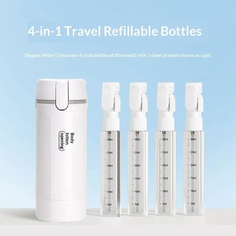 4 In 1 Travel Dispenser Portable Travel Bottles Leak Proof Leakproof Toiletry Container For Perfume Shampoo Conditioner Lotion
