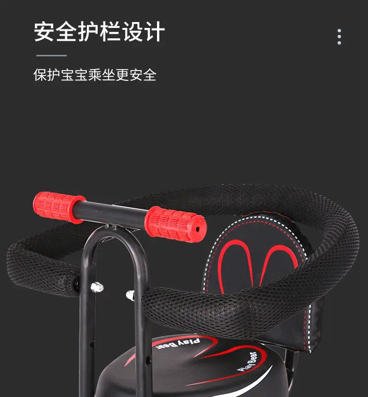 Electric Scooter Child Seat Adjustable Shock Seat Electric Vehicle Child Seat with Seat Belts Armrest and Foot Pedal Detachable