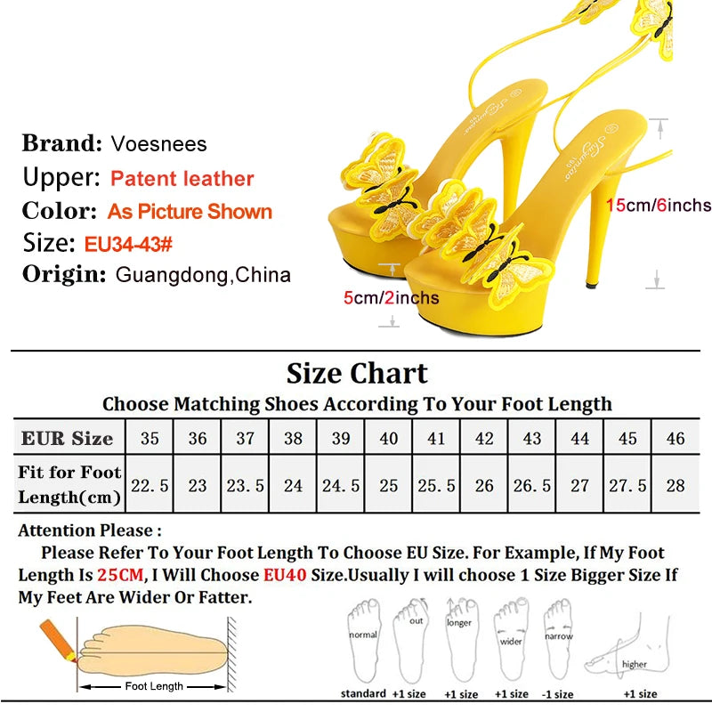 Sandali con plateau alla moda 15CM Tacchi alti Scarpe con cinturino alla caviglia a farfalla per le donne 2025 Sandali da ballo con tacco sottile estivo con lacci