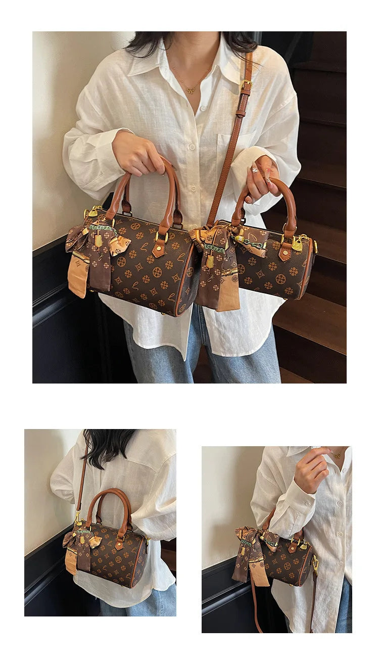 Borsa a Spalla Stile Boston 2026 Nuova Collezione Donna, Stampa Sensuale, Versatile, Borsa a Tracolla Singola a Cuscino, Design in Piccole Serie, Borsa a Mano