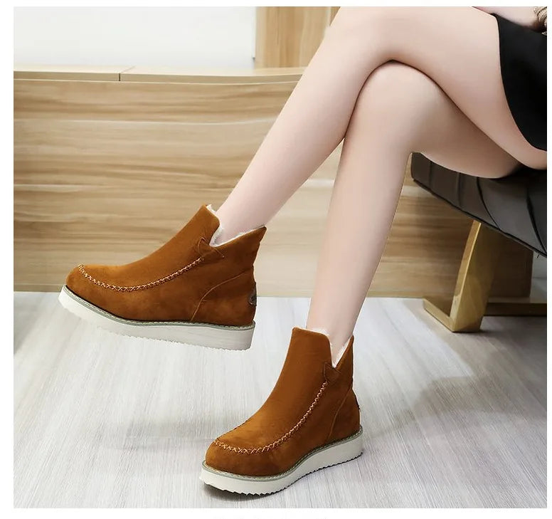 Stivali da neve Donna Slip on Stivaletti con plateau Scarpe da donna in cotone Stivaletti corti caldi casual invernali Donna Nuovi stivaletti Donna