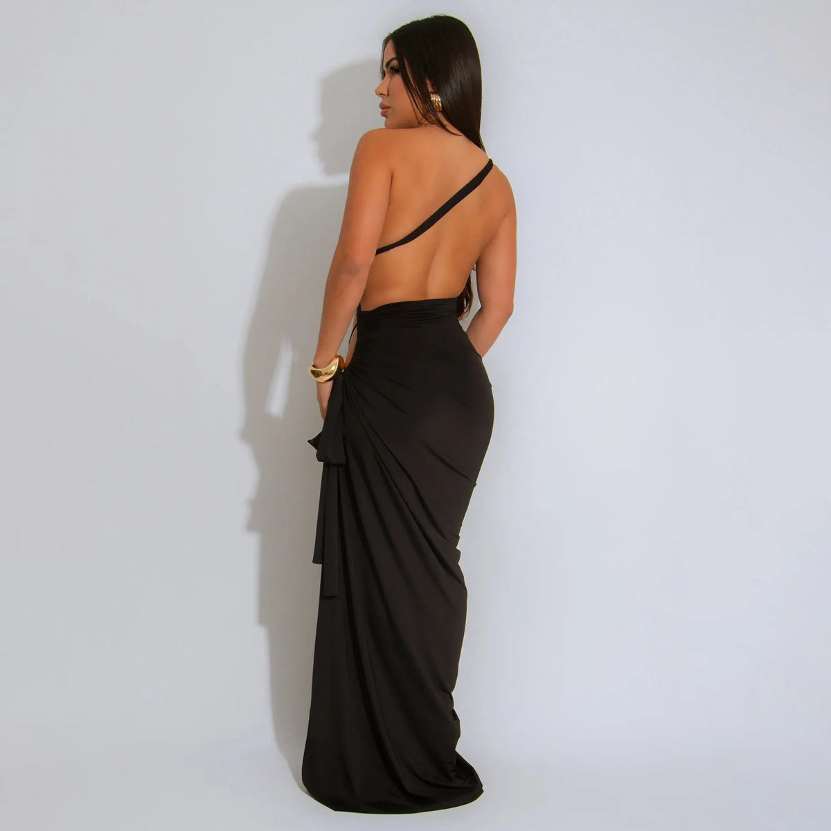 CM.YAYA Donne Senza Maniche Scava Fuori Senza Spalline Aderente Midi Lungo Maxi Vestito 2025 Estate Backless Abiti Da Festa Sexy Abiti