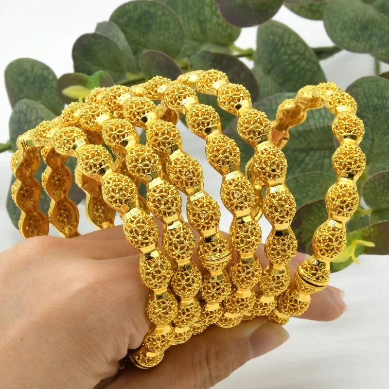 Braccialetti donna africana Dubai Color oro 24k bracciale gioielli indiani per le donne braccialetti arabi con ciondoli da sposa marchio di lusso