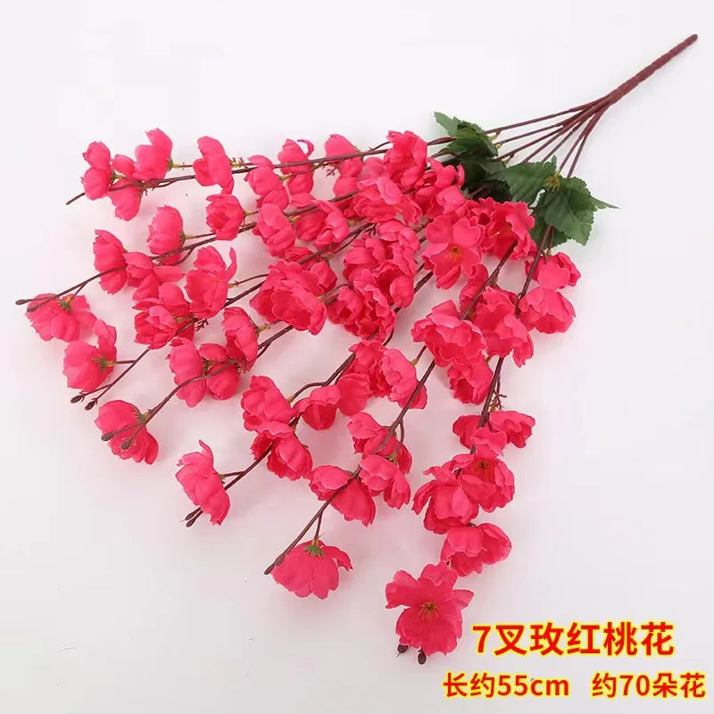 Adornos de melocotón artificiales para sala de estar, decoración de paisajismo de árbol falso de 65 cm, decoración de festival de flores falsas flexibles