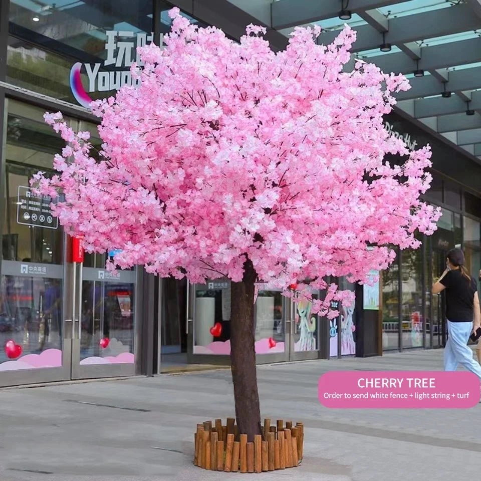 White artificial cherry blossom tree outdoor garden simulation cherry blossom tree wedding party hotel home decoration