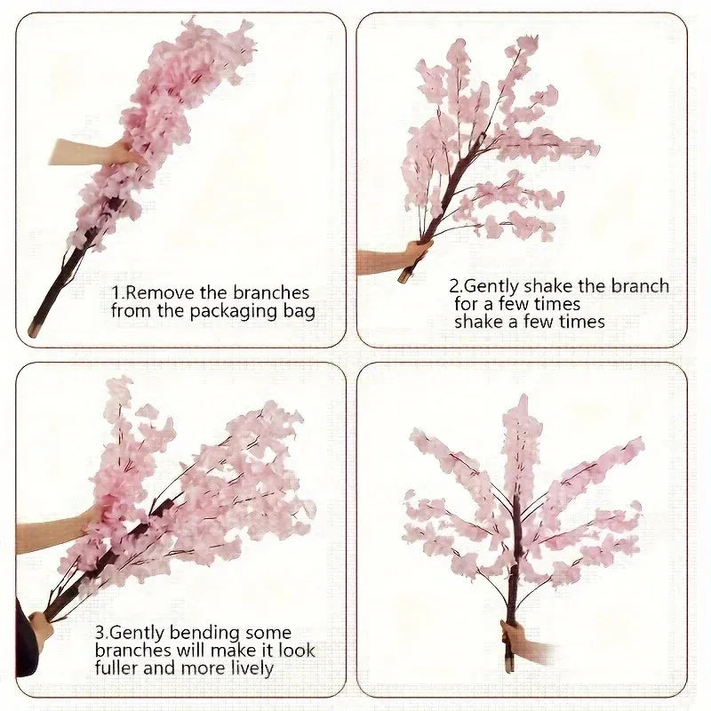 Albero di Ciliegio Artificiale Rosa 1,5m Fatto a Mano