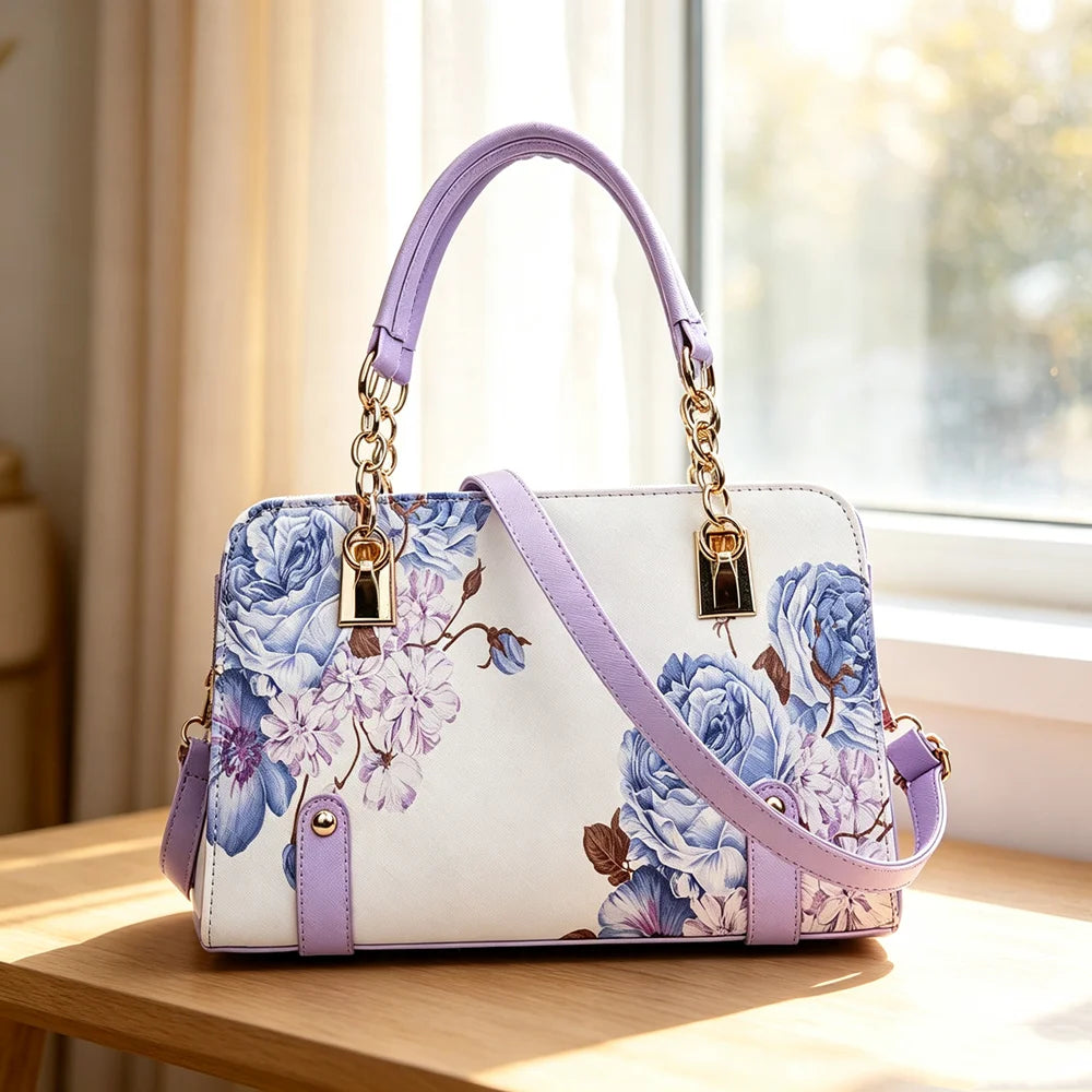 Nuove Borse da Donna con Stampa Floreale, Eleganti Borse a Tracolla alla Moda, Borse Casual Quotidiane in Pelle PU per Signore