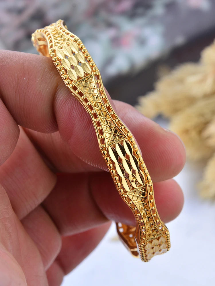 Bracciali color oro di Dubai per donne, bracciale etiope da sposa di Dubai, bracciale africano, gioielli arabi, bracciale con ciondoli dorati