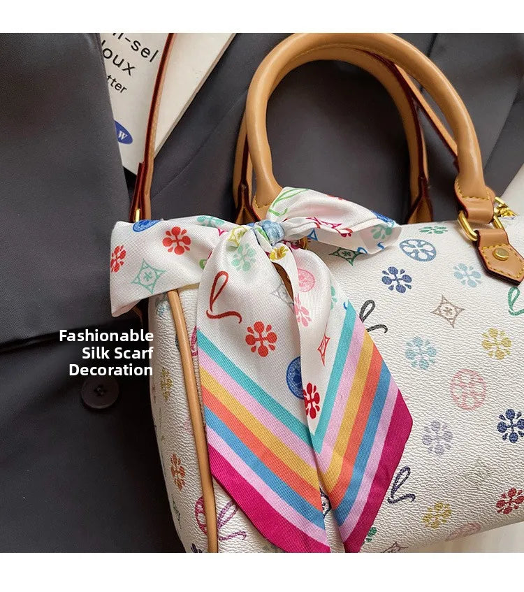 Borsa a Spalla Stile Boston 2026 Nuova Collezione Donna, Stampa Sensuale, Versatile, Borsa a Tracolla Singola a Cuscino, Design in Piccole Serie, Borsa a Mano
