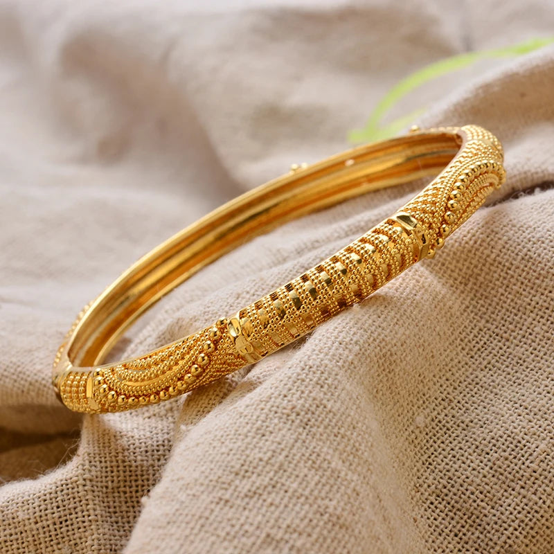 Bracciali Placcati Oro in Stile Dubai per Donne, Gioielli di Lusso per Matrimoni Arabi