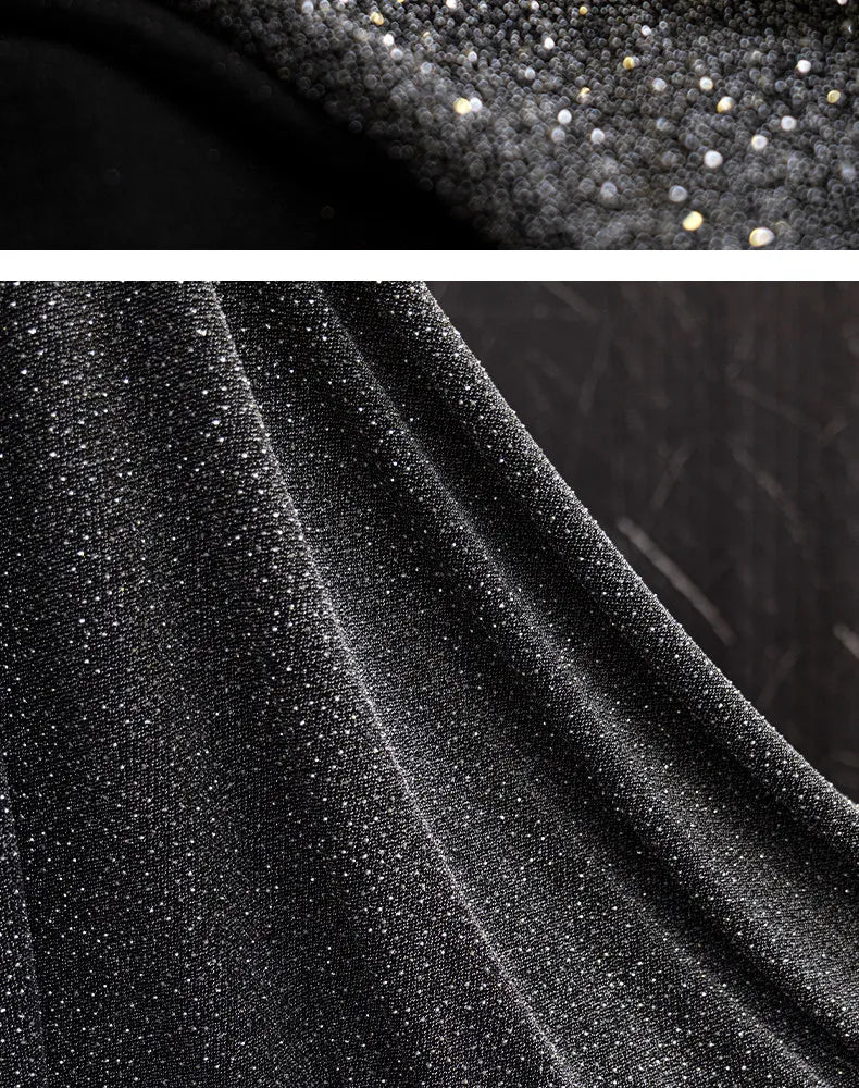 Tessuto Elasticizzato Vintage con Paillettes, Morbido e Delicato sulla Pelle, per Abiti da Sera e da Palcoscenico, Materiale per Artigianato e Abbigliamento, Vendita all'Ingrosso