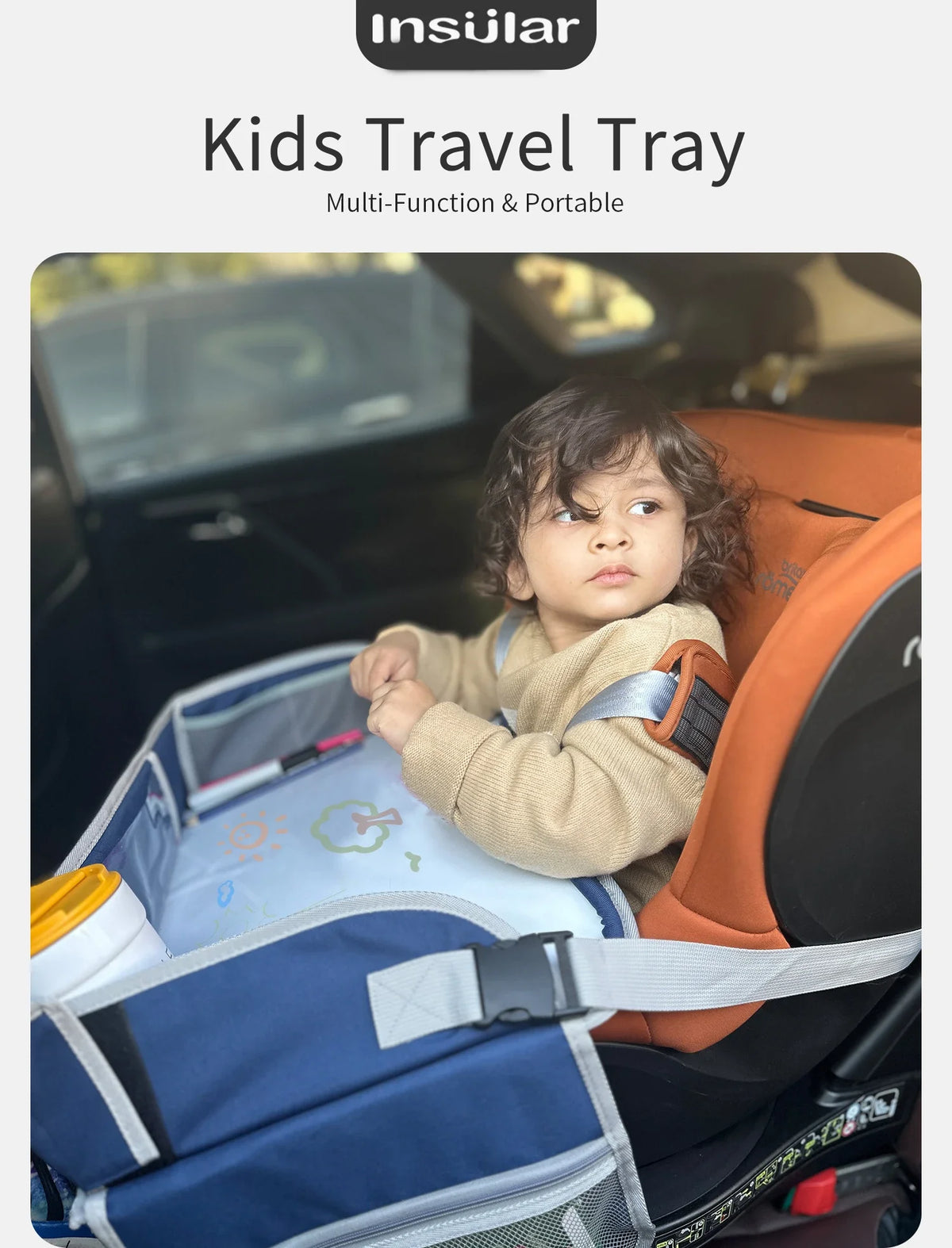 Children's Car Portable Travel Multi functional Painting Board Easy to Wipe Boys and Girls Whiteboard Painting Board Tray